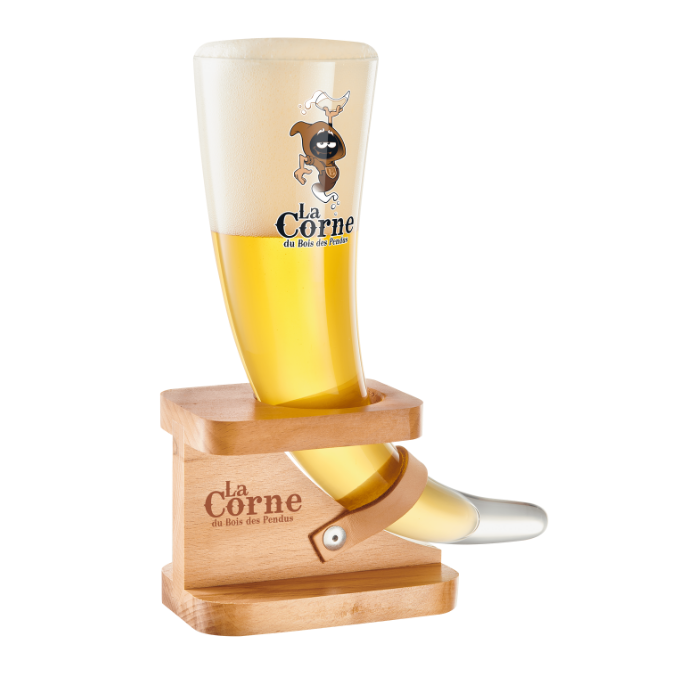 Verre Corne 33cl avec support