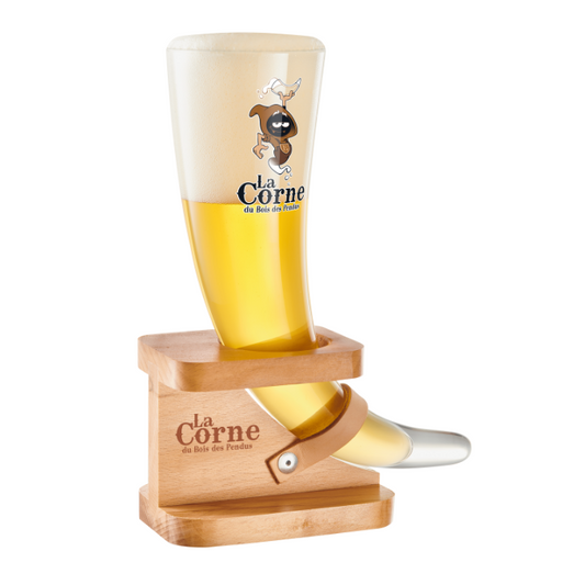 Horn glass 33cl with stand